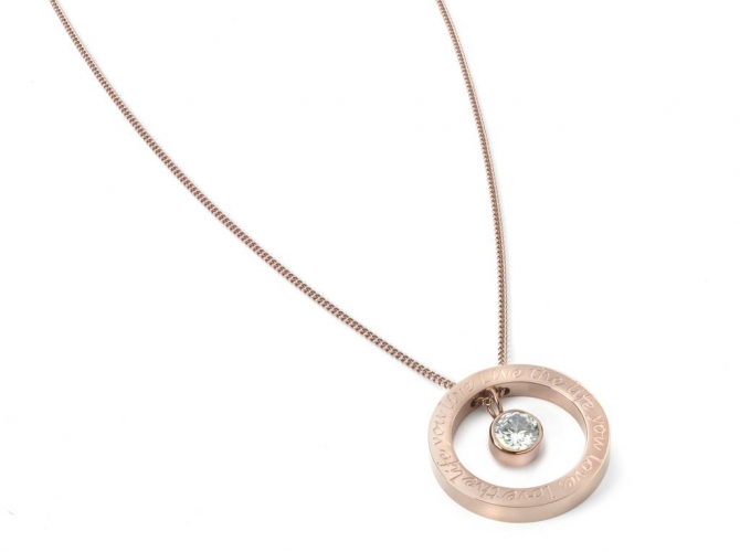 Cadeautip ketting live the life you love, love the life you live rosegoud