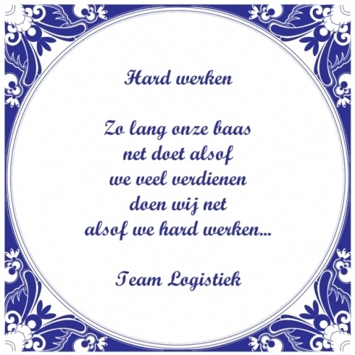 Cadeautip muurtegel delfts blauw gepersonaliseerd