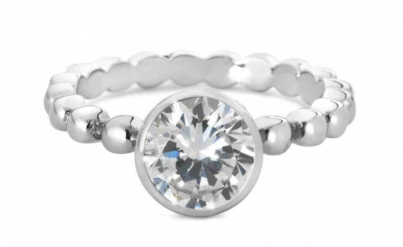 Cadeautip speechless jewelry ring bolletjes met zirkonia steen witgoud