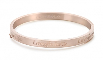 Cadeau Armband - live life, laugh lots, love forever - roségoud