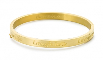 Cadeau Armband - Speechless Jewelry -live life, laugh lots, love forever - geelgoud