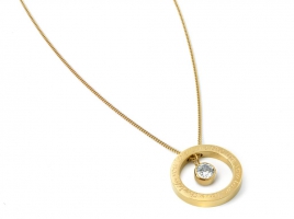 Cadeau Ketting - live the life you love, love the life you live - geelgoud