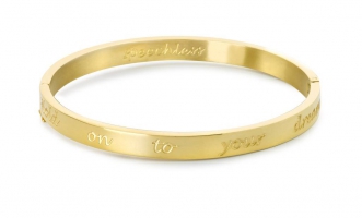 Cadeau Speechless Jewelry Armband hold on to your dreams geelgoud